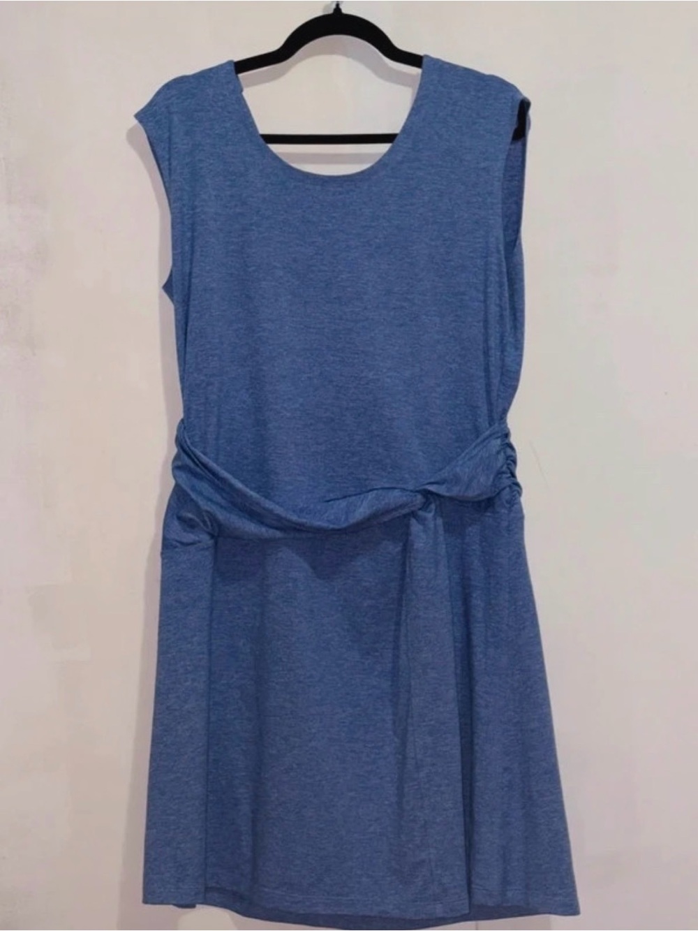 Patagonia Heather Blue Sleeveless Knot-Waist women’s Dress Large
